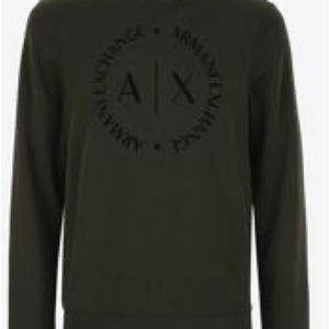 A|X Armani Exchange Mens Tonal Classic Circle Logo long Sleeve Tee
